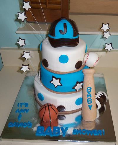Sports themed baby shower cake - Cake by Monica@eat*crave*love~baking co.