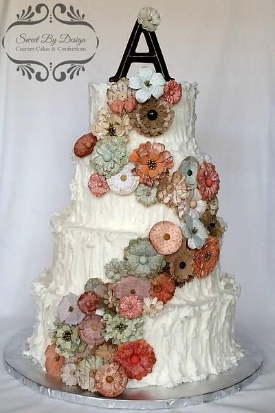Vintage buttercream wedding cake - Cake by SweetByDesign