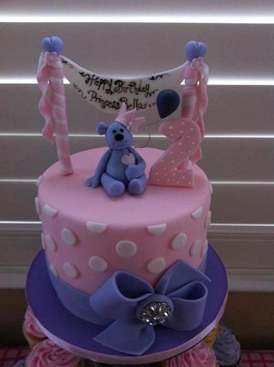 Pink and purple teddy bear cake - Cake by Hot Mama's Cakes