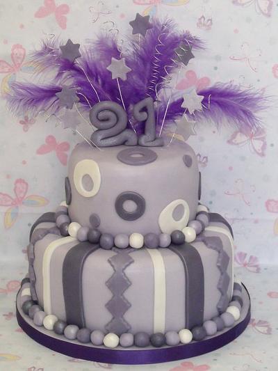 purple 21st birthday cake - Cake by zoe