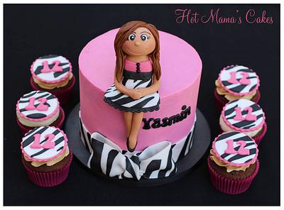 Yasmin's Pink and Zebra Print Cake - Cake by Hot Mama's Cakes