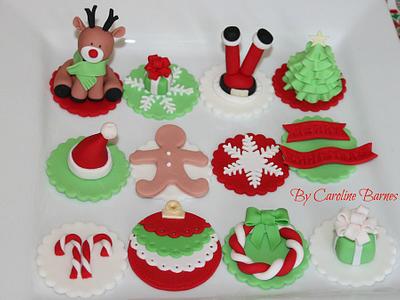 Christmas cupcake toppers - Cake by Love Cake Create