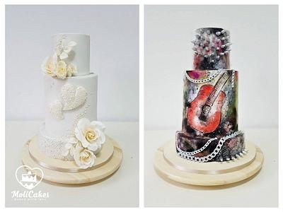 2-sided wedding cake - Cake by MOLI Cakes
