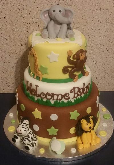 Jungle Baby Shower Cake - Cake by Tracy's Custom Cakery LLC