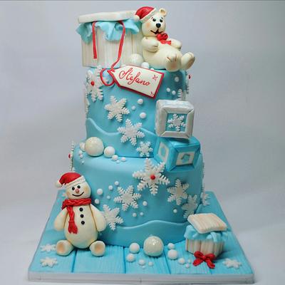 Christening  christmas cake - Cake by rosa castiello