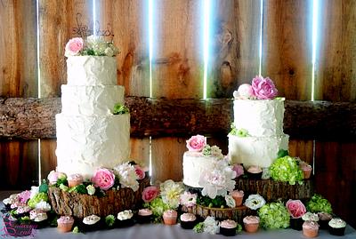 " Rustic Romance Trio" - Cake by Enticing Cakes Inc.