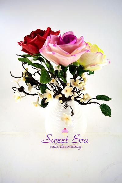 Sugar roses and decoration of sugar - Cake by ana ioan