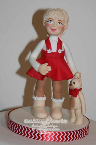 2016 Xmas Girl with a teddy - Cake by Suzanne Readman - Cakin' Faerie