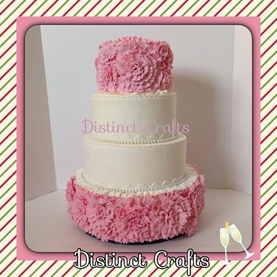 Faux Wedding Ruffle Flowers Cake - Cake by Distinctcrafts
