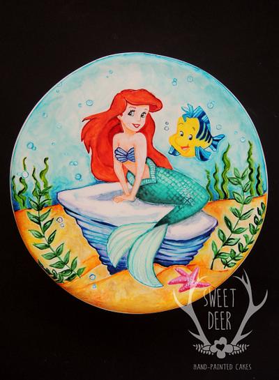Ariel the little mermaid - Cake by Sweet Deer Hand-Painted Cakes