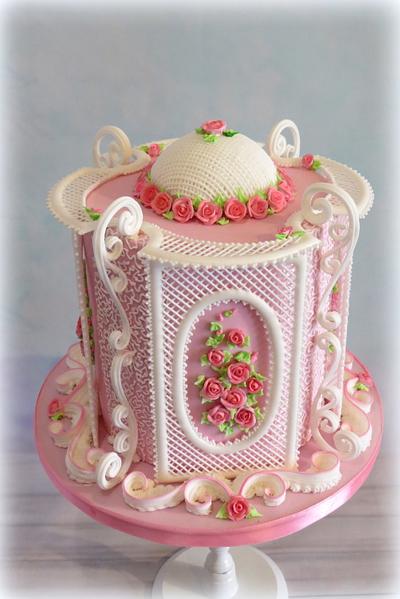 Rose Garden royal icing - Cake by  Justyna A-Majewska   JAM