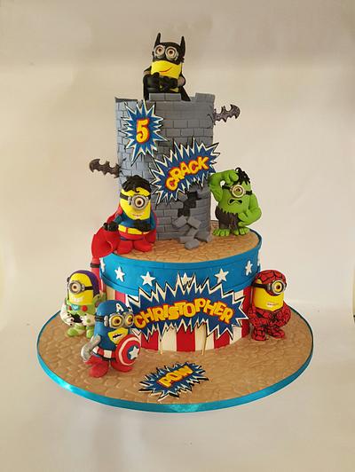 Superhero Minions  - Cake by The Custom Piece of Cake