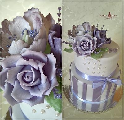 50th birthday in purple - Cake by Tortolandia