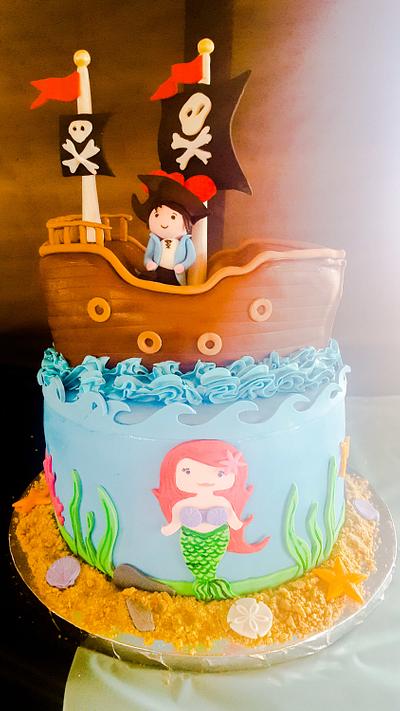 Pirate and Mermaid Cake - Cake by Lizzy Rea