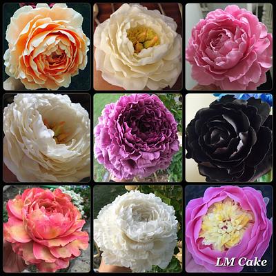 Some of my freeform peonies - Cake by Lisa Templeton