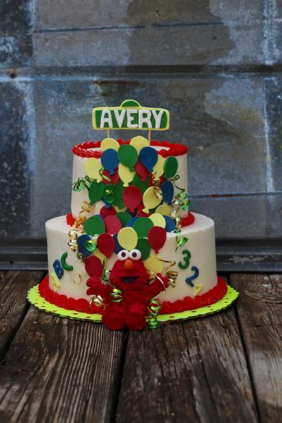 Elmo with Ballons - Cake by QuilliansGrill