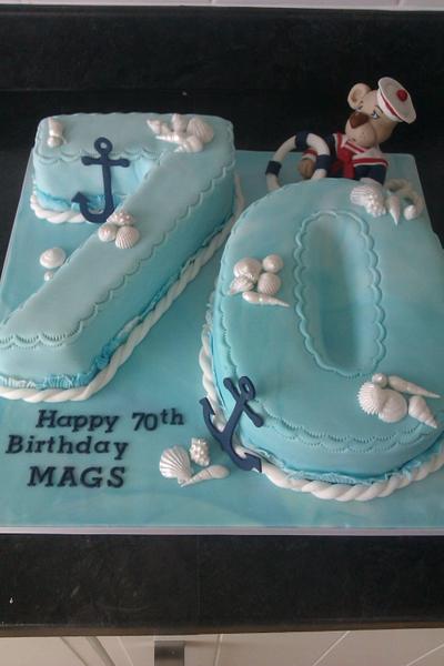 Nautical theme 70yrs  cake - Cake by Suzanne