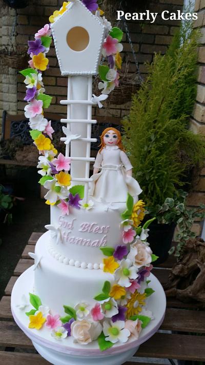 Floral Communion/Confirmation Cake  - Cake by Pearly Cakes 