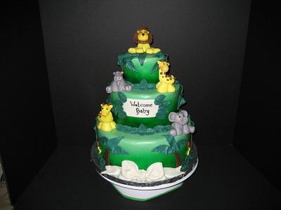 Jungle baby shower cake - Cake by Norma Angelica Garcia
