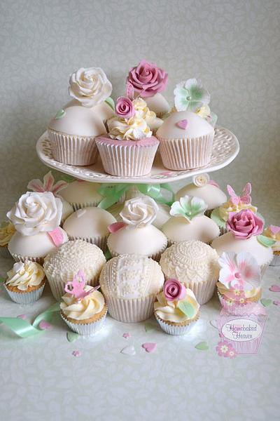 Roses, butterflies & love hearts - Cake by Amanda Earl Cake Design