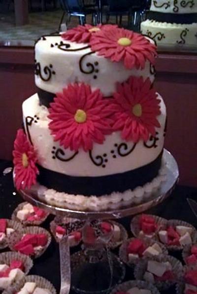 Gerber Daisy Wedding Cake  - Cake by Jeana Byrd