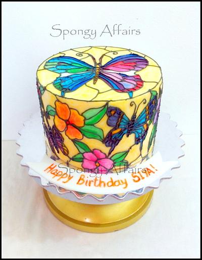 Stained glass painting - Cake by Meenakshi S