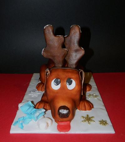 Little Reindeer Dog - Cake by Margeaux  Gough