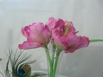 fancy tulips in a vase - Cake by gail