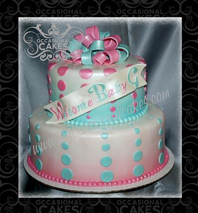 baby shower - pink & blue - Cake by Occasional Cakes