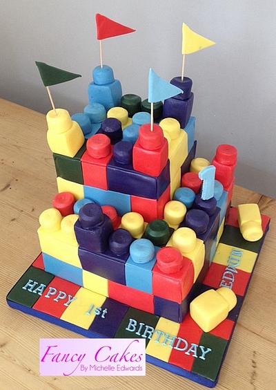 Mega block castle cake  - Cake by Michelle Edwards 