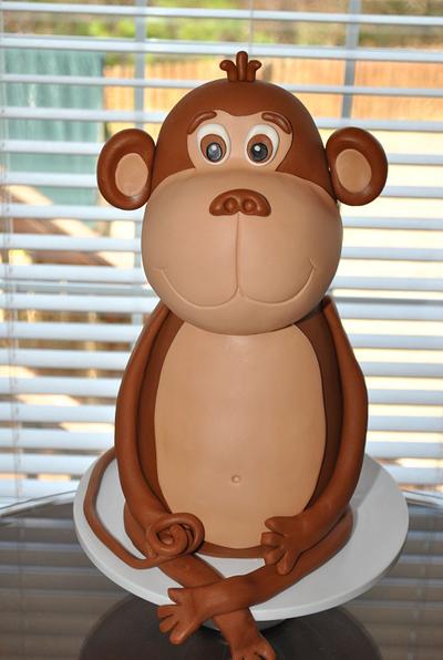 3D Sculpted Monkey - Cake by Hope Crocker