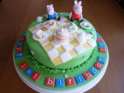 Peppa Pig Picnic Party Tea. - Cake by Sharon Todd