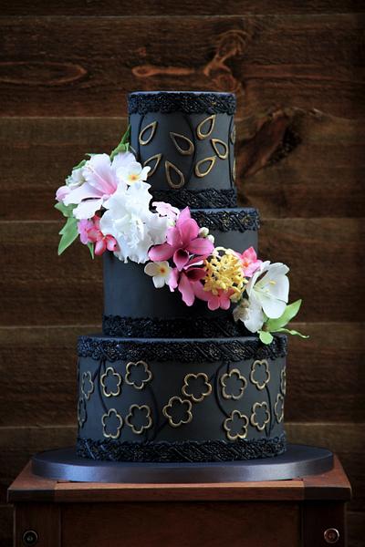 Black wedding cake - Cake by beth