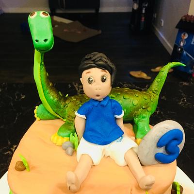 A boy and his pet Dinosaur - Cake by Cakesters