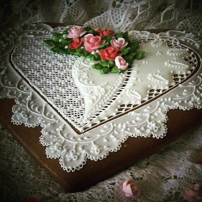 Royal icing gingerbread heart  - Cake by Teri Pringle Wood