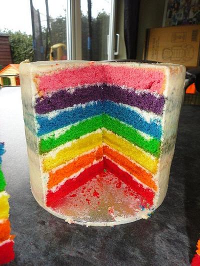 My First rainbow cake - Cake by Krumblies Wedding Cakes