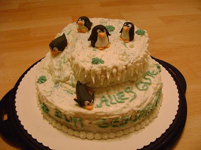 Penguins Birthday Party - Cake by binesa