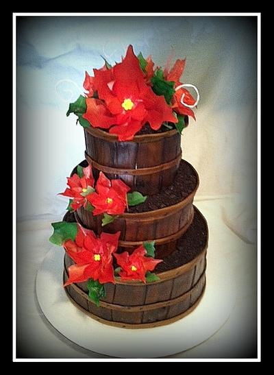 Baskets of Poinsettias Retirement Cake - Cake by Angel Rushing