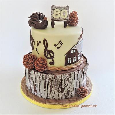 80th birthday cake Hedgehog eyes - Cake by Zdenka Michnova