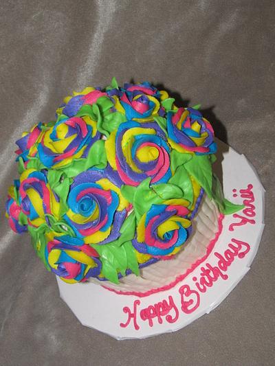 Rainbow Roses - Cake by Tiffany Palmer