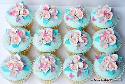 Pink & Teal Cupcakes - Cake by Jo Finlayson (Jo Takes the Cake)