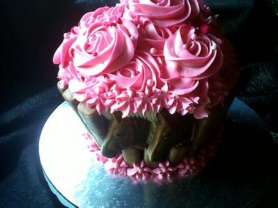 Horses Giant Cupcake - Cake by Sugary Sweet