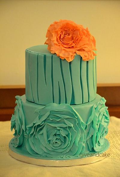 ruffle peony cake - Cake by giveandcake