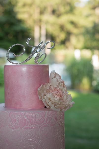 Romance and Ruffles Wedding Cake - Cake by Honey Bunny Bake Shop