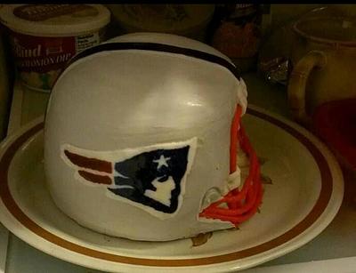 Patriots Helment Cake  - Cake by Bronecia (custom cakes)