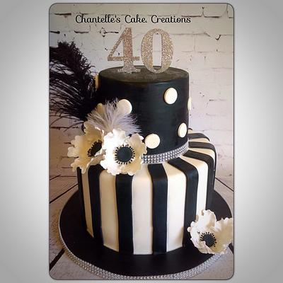 Black and white bling - Cake by Chantelle's Cake Creations