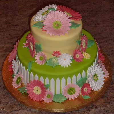Zinnia wedding cake - Cake by Donna Linnane