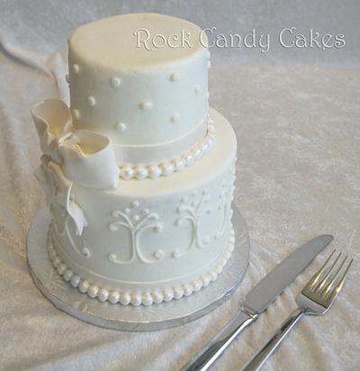 Mini Wedding Cake for Engagement Party - Cake by Rock Candy Cakes