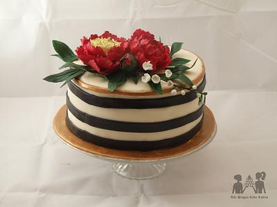 Modern Peony cake - Cake by The Prague Cake Ladies