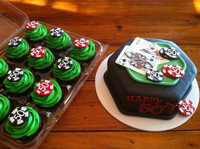 Poker-Themed 50th - Cake by Kendra